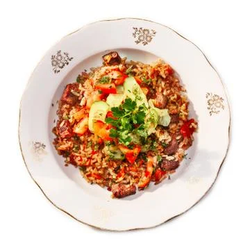 Pilav with beef Stock Photos