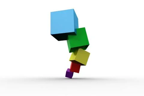 Pile of 3d colourful cubes Stock Illustration