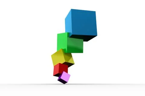 Pile of 3d colourful cubes Stock Illustration