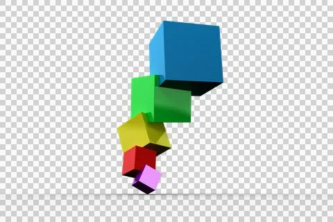 Pile of 3d colourful cubes Stock Illustration