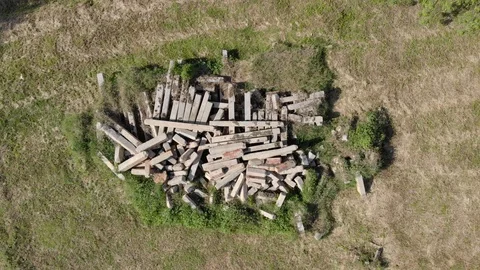 A pile of abandoned pillar Video stock 89555884
