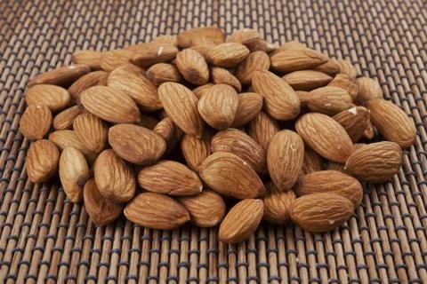 Pile of almonds Stock Photos