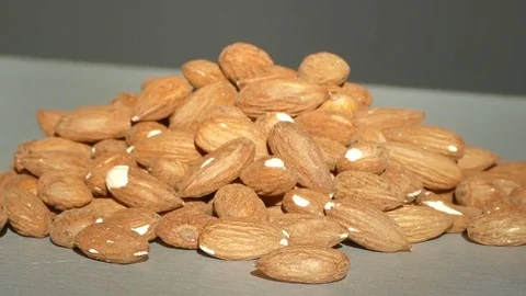Pile of almonds rotating Video stock 72841835