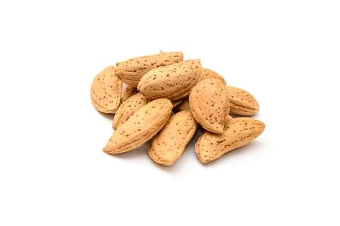 Pile of almonds in shell Stock Photos