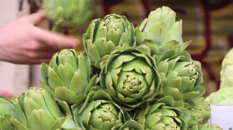 A pile of artichokes Stock Footage 35748405