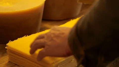 Pile of artificial honeycombs Stock Footage 74056928