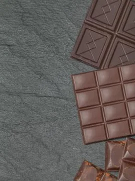 Pile of assorted chocolate bars Stock Photos