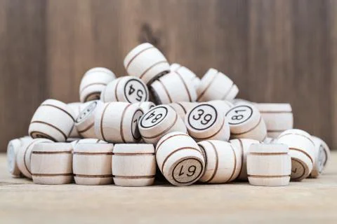 Pile of barrels on the table Stock Photos