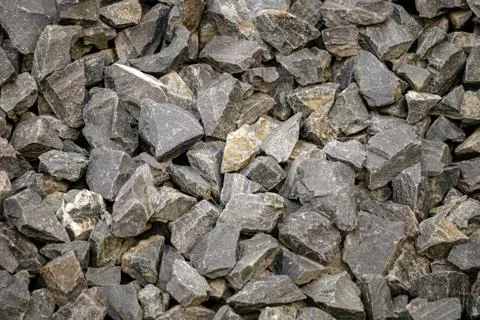Pile of basalt stone close up Stock Photos