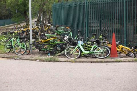 Pile of bicycles 写真素材
