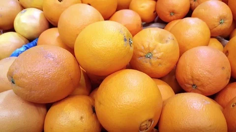 Pile of big orange, pan motion Stock Footage 78762735