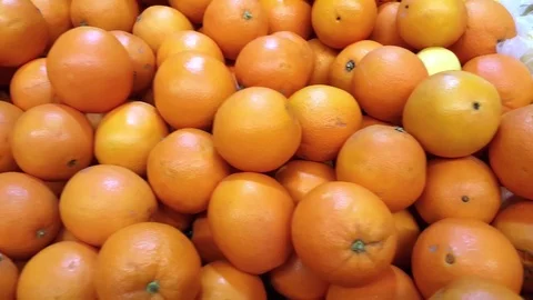 Pile of big orange, pan motion Stock Footage 78767265