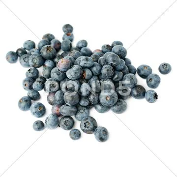 Pile of Bilberry or blueberry over isolated white background Stock Photos