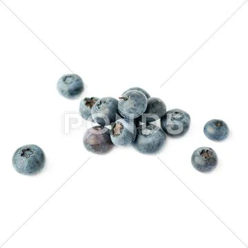 Pile of Bilberry or blueberry over isolated white background Stock Photos