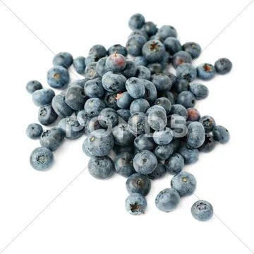 Pile of Bilberry or blueberry over isolated white background Stock Photos