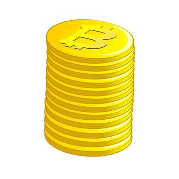 Pile of bitcoins Stock Illustration