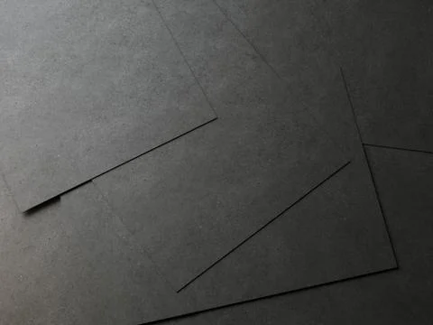 Pile of black blank paper sheets. 3d rendering Иллюстрация