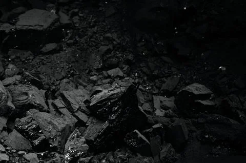 Pile of black coal for texture/background. Stock Photos