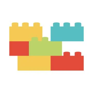 Pile of blocks construction toy object for small children to play, flat style 스톡 일러스트