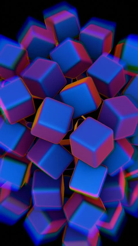 A pile of blue and red cubes Stock Footage 309928909