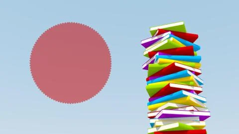 Pile of books, 3d rendering Stock-Illustration
