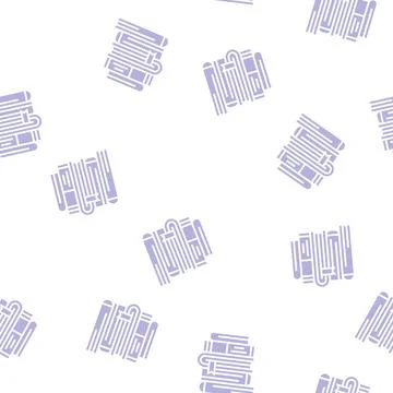 Pile books glyph seamless pattern Stock Illustration