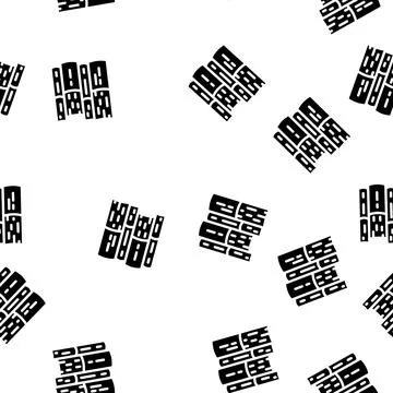 Pile books glyph vector seamless pattern 스톡 일러스트