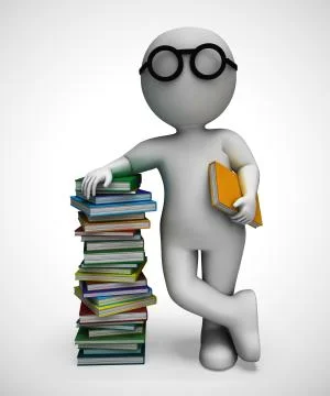 Pile of books for reading to gain knowledge and literacy - 3d il Stock Illustration