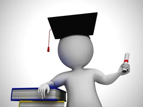 Pile of books for reading to gain knowledge and literacy - 3d il Stock Illustration