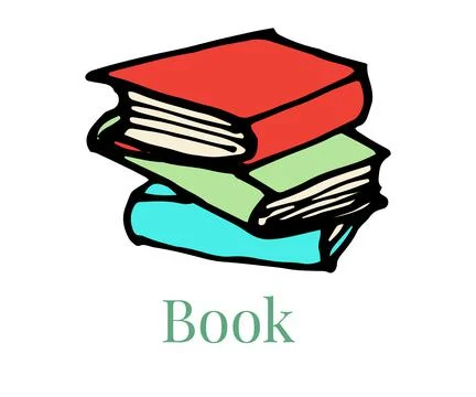 Pile of books. stack of books, illustration coloring books. Stock Illustration