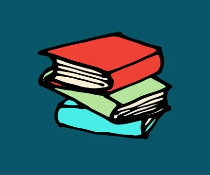 Pile of books. stack of books, illustration coloring books. Stock Illustration