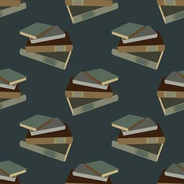 Pile of books surface pattern. Illustrazione stock