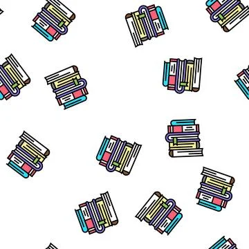 Pile books vector seamless pattern Illustrazione stock