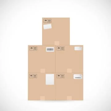 Pile of boxes Illustration Stock Illustration
