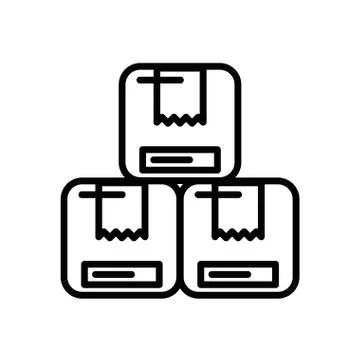 Pile of boxes packing postal service Stock Illustration