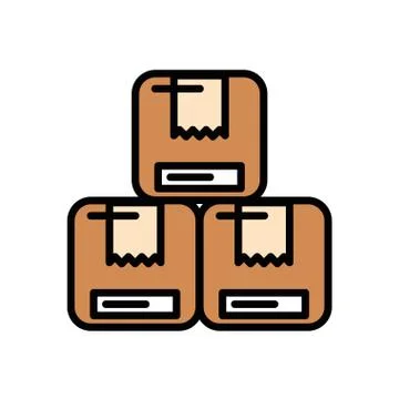 Pile of boxes packing postal service Stock Illustration