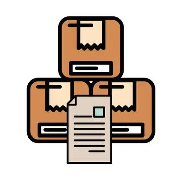Pile of boxes packing postal service Illustrazione stock