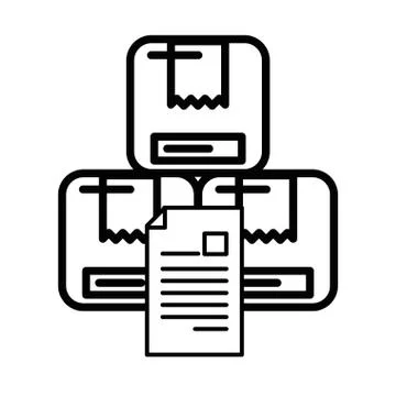 Pile of boxes packing postal service Illustrazione stock