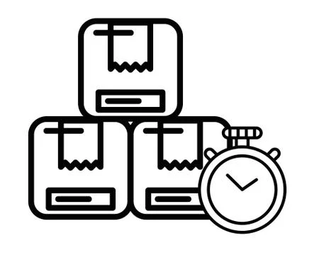 Pile of boxes packing postal service Stock Illustration