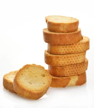 Pile of bread rusks Stock Photos