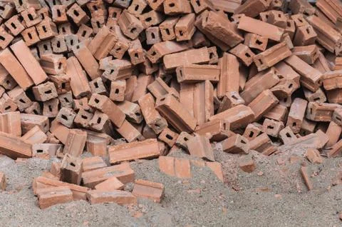 The pile of brick and sand for construction Stock Photos