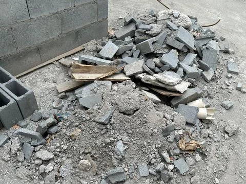 Pile of bricks and rubble Stock Photos