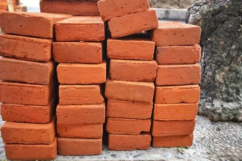 Pile Of Bricks. Stock Photos