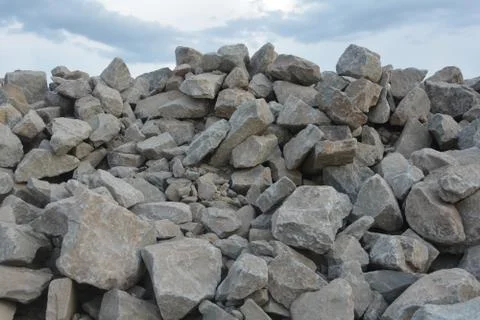 Pile of bricks under the sky Stock Photos