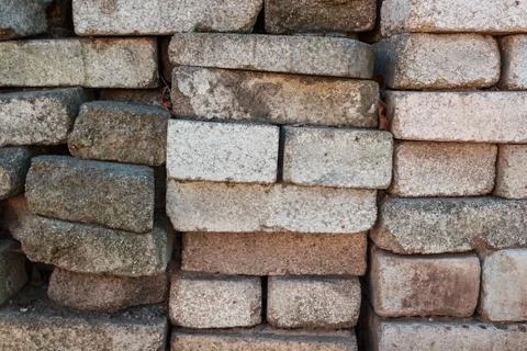 A pile of bricks. Warehouse building materials. Stock-Fotos