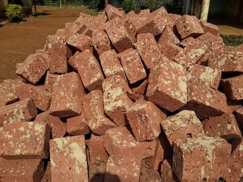 Pile of bricks which is prepared for construction work 写真素材