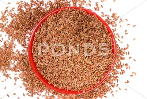 Pile of brown rice Stock Photos