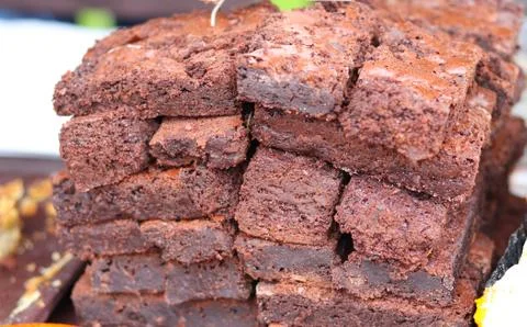 Pile of brownies Stock Photos