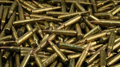 Pile Of Bullets Rotating Stock Footage 88226084
