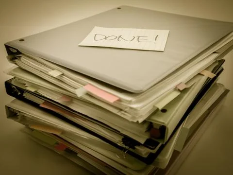 The Pile of Business Documents; Done Stock Photos